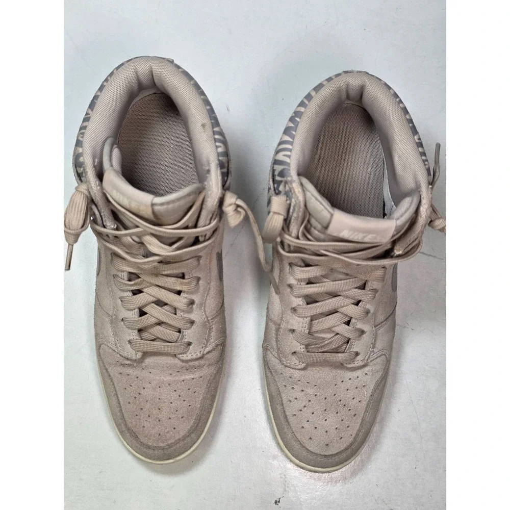 Nike Dunk Sky Hi Hidden Wedge Sneakers Women's Size 8.5 Gray Suede Casual Shoes